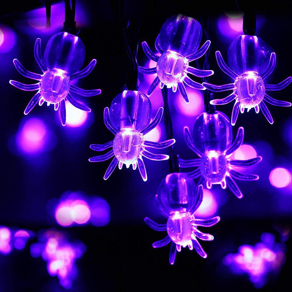 GhostGlow™ SpiderGlow — Purple Spider String Lights