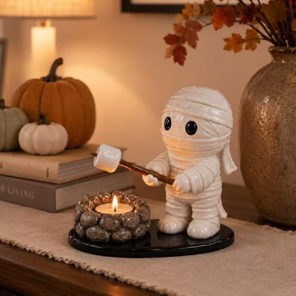 GhostGlow™ Campfire Boo — Halloween Tealight Holder