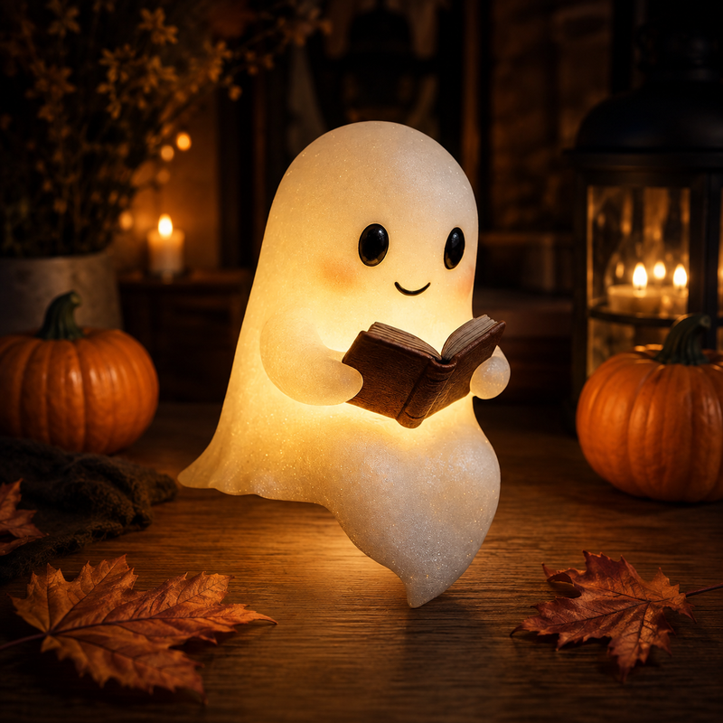 GhostGlow™ Reading Boo — Cozy Ghost Night Light